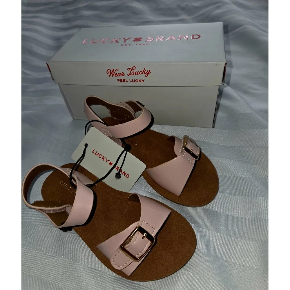 Lucky Brand Gan Toddler‎ Girls Blush Pink Buckle Sandals Size 5